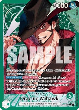 Dracule Mihawk - OP14-020 (Alternate Art) — The Azure Sea's Seven
