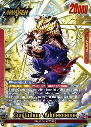 Son Gohan : Adolescence - FB08-001 (Alternate Art) — Dragon Ball Super: Fusion World card