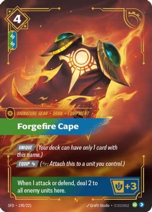 Forgefire Cape — Spiritforged Riftbound: League of Legends TCG card by Grafit Studio