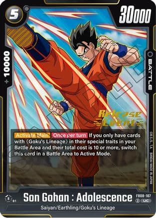 Son Gohan : Adolescence - FB08-107 — Saiyan's Pride Release Event Cards