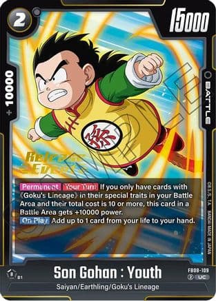 Son Gohan : Youth - FB08-109 — Saiyan's Pride Release Event Cards