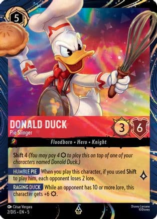 Donald Duck - Pie Slinger — Disney Lorcana Promo Cards Disney Lorcana card by César Vergara