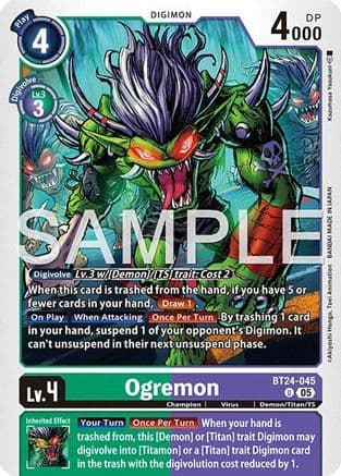 Ogremon — Time Stranger Digimon Card Game card by Akiyoshi Honga, Toei Animation