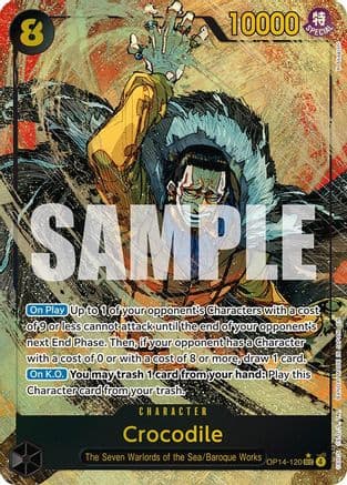 Crocodile - OP14-120 (Alternate Art) — The Azure Sea's Seven