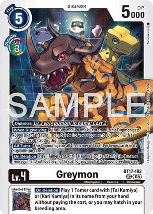Greymon - BT17-102 (Reprint) — Advanced Booster Digimon Generation