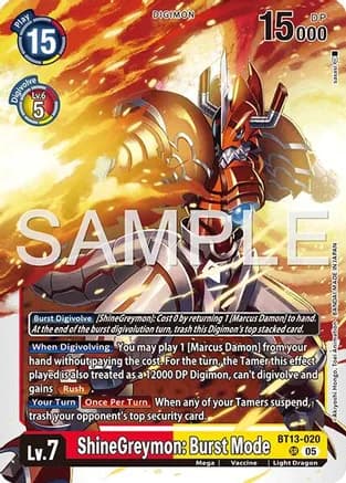 ShineGreymon: Burst Mode (Reprint) — Advanced Booster Digimon Generation