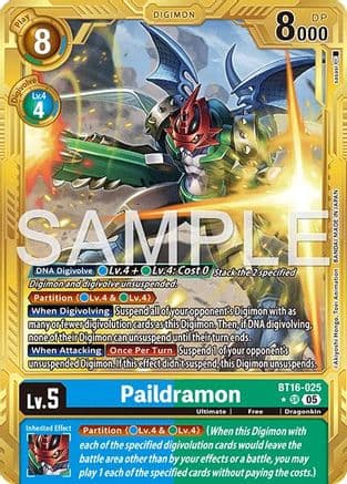 Paildramon - BT16-025 (Gold Border) — Advanced Booster Digimon Generation