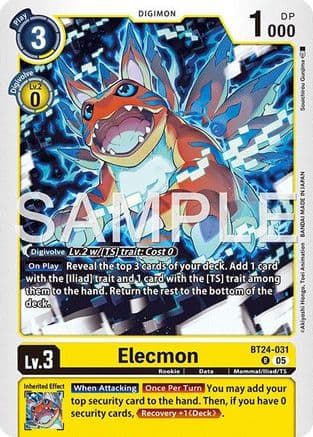 Elecmon — Time Stranger Digimon Card Game card by Akiyoshi Honga, Toei Animation