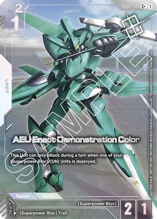 AEU Enact Demonstration Color (Store Tournament Winner Pack 03) — Gundam Promotional Cards
