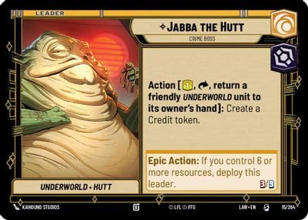 Jabba the Hutt - Crime Boss — A Lawless Time Star Wars: Unlimited card by Kaihound Studios