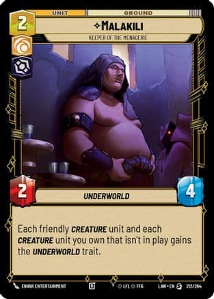 Malakili - Keeper of the Menagerie — A Lawless Time Star Wars: Unlimited card by Envar Entertainment