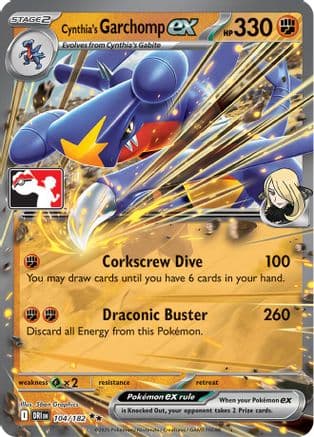 Cynthia's Garchomp ex - 104/182 — Prize Pack Series Cards Pokémon TCG card by Shan Graphics