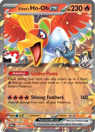 Ethan's Ho-Oh ex - 039/182 — Prize Pack Series Cards Pokémon TCG card by Illus. ky Works