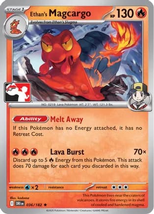 Ethan's Magcargo - 036/182 — Prize Pack Series Cards