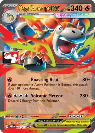 Mega Camerupt ex - 022/132 — Prize Pack Series Cards Pokémon TCG card by 5ban Graphics