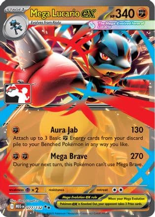 Mega Lucario ex - 077/132 — Prize Pack Series Cards