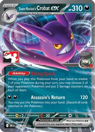Team Rocket's Crobat ex - 122/182 — Prize Pack Series Cards Pokémon TCG card by Shan, Graphica
