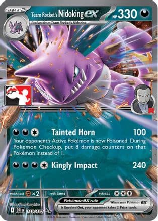 Team Rocket's Nidoking ex - 119/182 — Prize Pack Series Cards Pokémon TCG card by Shin Hanzawa