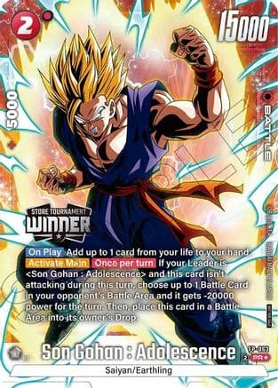 Son Gohan : Adolescence (Tournament Pack -Winner- 09) — Tournament and Championship Promos