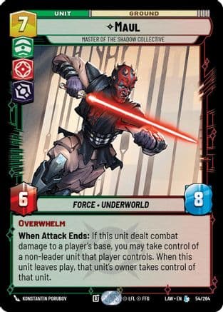 Maul - Master of the Shadow Collective — A Lawless Time Star Wars: Unlimited card by Konstantin Porubov