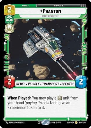 Phantom - Spectre Shuttle — A Lawless Time Star Wars: Unlimited card by Fernando Correa