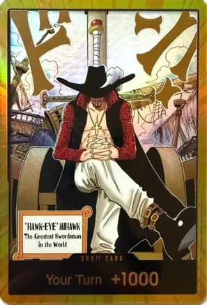 DON!! Card (Dracule Mihawk) (Gold) — The Azure Sea's Seven