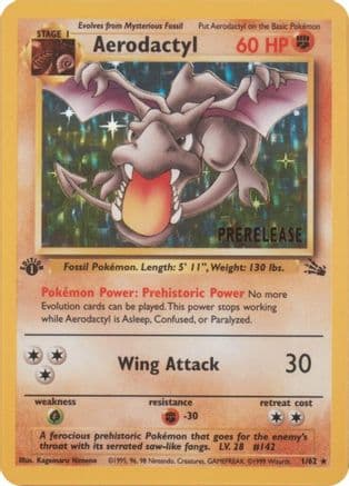 Aerodactyl (01/62) (Prerelease) — Miscellaneous Cards & Products Pokémon TCG card by Kagemaru Himeno