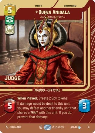 Queen Amidala - Championing Her People — Judge Promos Star Wars: Unlimited card by EJ Dela Cruz