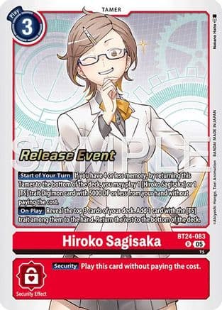 Hiroko Sagisaka — Time Stranger Release Events Cards Digimon Card Game card by Nakano Haito