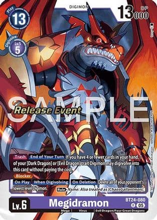 Megidramon — Time Stranger Release Events Cards Digimon Card Game card by tessy