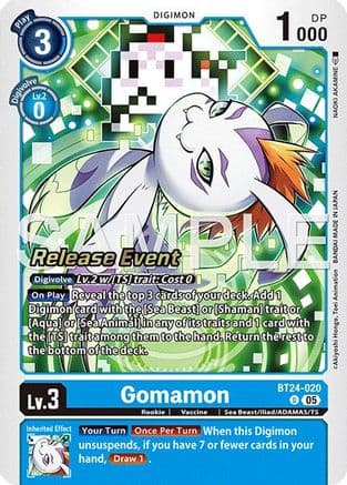 Gomamon — Time Stranger Release Events Cards