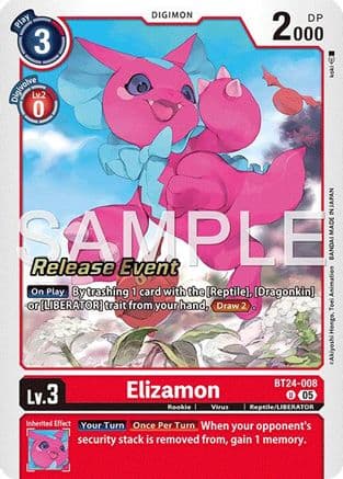 Elizamon — Time Stranger Release Events Cards Digimon Card Game card by Akiyoshi Honga, Toei Animation