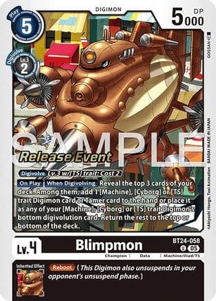 Blimpmon — Time Stranger Release Events Cards Digimon Card Game card by Akiyoshi Honga, Toei Animation