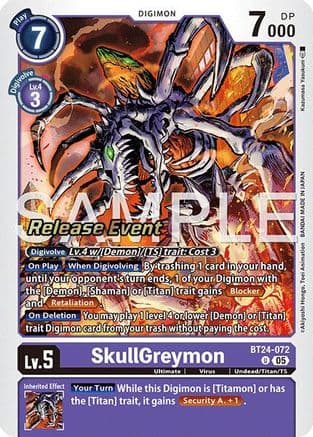 SkullGreymon — Time Stranger Release Events Cards