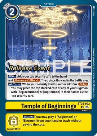 Temple of Beginnings — Time Stranger Release Events Cards