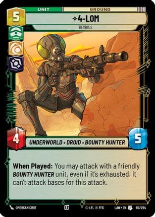 4-LOM - Devious — A Lawless Time Star Wars: Unlimited card by Omercan Cirit