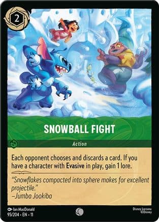 Snowball Fight — Winterspell Disney Lorcana card by Ian MacDonald
