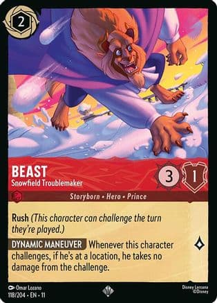 Beast - Snowfield Troublemaker — Winterspell Disney Lorcana card by Omar Lozano