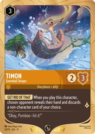 Timon - Snowball Swiper — Disney Lorcana Promo Cards
