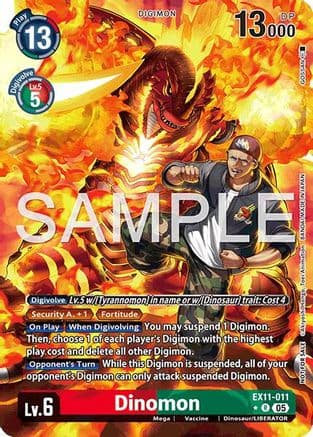 Dinomon (Box Topper) — Dawn of Liberator Digimon Card Game card by GOSSAN