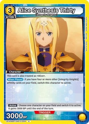 Alice Synthesis Thirty — UEX06BT: Sword Art Online Vol.2 Union Arena card by BANDAI NAMCO