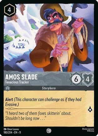Amos Slade - Tenacious Tracker — Winterspell Disney Lorcana card by Omar Lozano