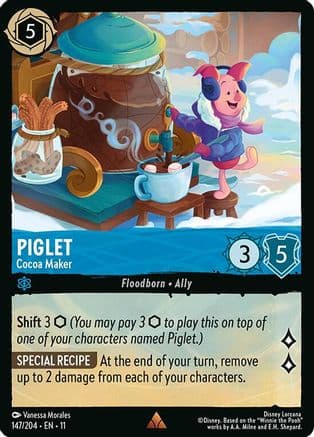 Piglet - Cocoa Maker — Winterspell Disney Lorcana card by Vanessa Morales