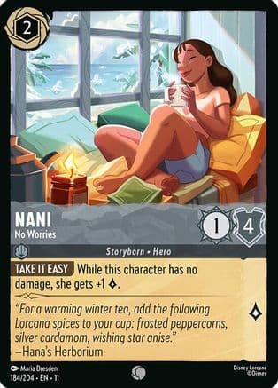 Nani - No Worries — Winterspell Disney Lorcana card by Maria Dresden