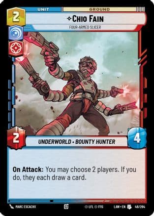 Chio Fain - Four-Armed Slicer — A Lawless Time Star Wars: Unlimited card by Marc Escachx