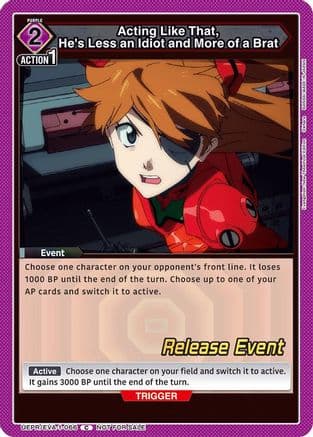 Acting Like That, He's Less an Idiot and More of a Brat — UE15BT: Evangelion: New Theatrical Edition Release Event Cards