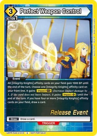 Perfect Weapon Control — UEX06BT: Sword Art Online Vol.2 Release Event Cards