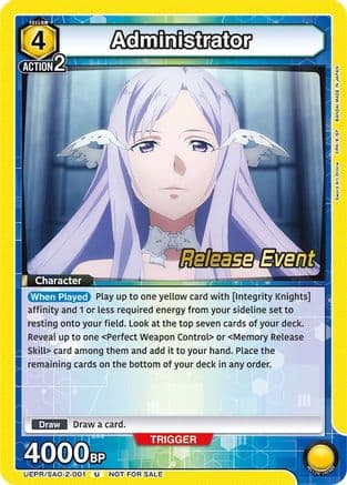 Administrator — UEX06BT: Sword Art Online Vol.2 Release Event Cards