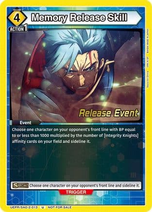 Memory Release Skill — UEX06BT: Sword Art Online Vol.2 Release Event Cards