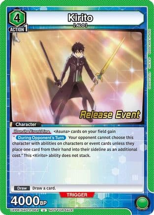Kirito (064) — UEX06BT: Sword Art Online Vol.2 Release Event Cards